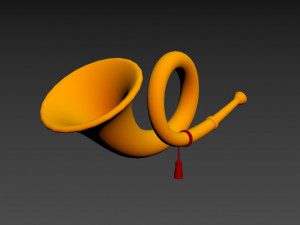 hunting horn Model 3D