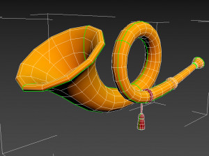 hunting horn Model 3D
