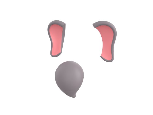 elephant face 3D Модель .c4d .max .obj .3ds .fbx .stl .blend 