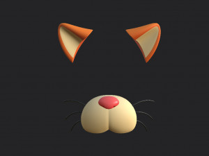 cat face 3D मॉडल