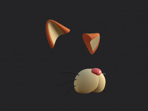 cat face 3D मॉडल