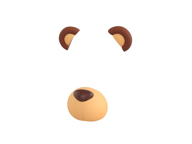 bear face 3D Model .c4d .max .obj .3ds .fbx .stl .blend 