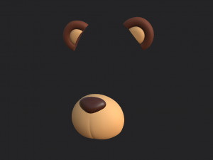 bear face 3D Model