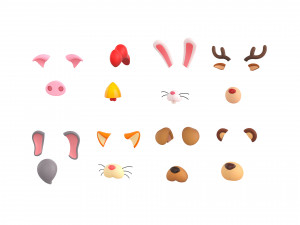 animal face pack 3Dモデル