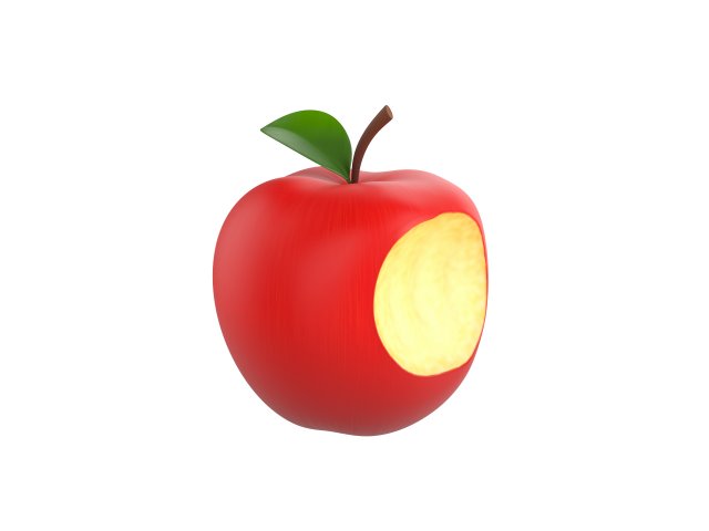 bitten apple 3D Модель .c4d .max .obj .3ds .fbx .stl .blend 