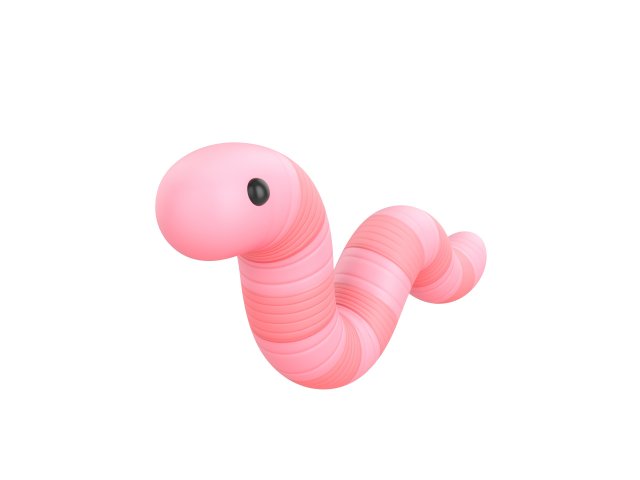 cartoon worm 3D Модель .c4d .max .obj .3ds .fbx .stl .blend 