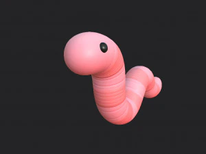 cartoon worm 3D Model
