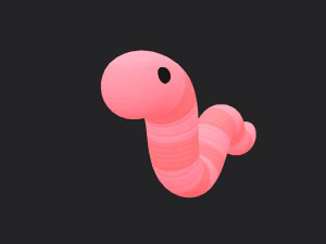 cartoon worm 3D Model