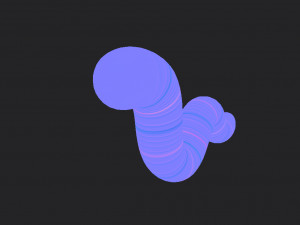 cartoon worm 3D Модель