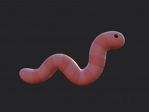 cartoon worm 3D Модель
