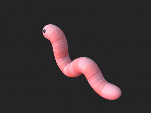 cartoon worm 3D Model