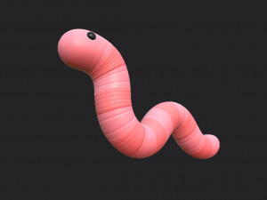 cartoon worm 3D Модель