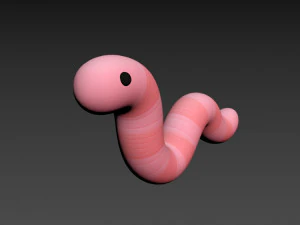 cartoon worm 3D Model
