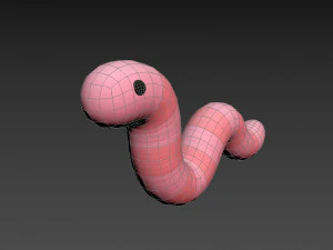 cartoon worm 3D Model