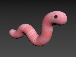cartoon worm 3D Модель