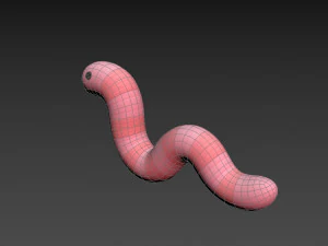 cartoon worm 3D Model