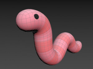 cartoon worm 3D Модель