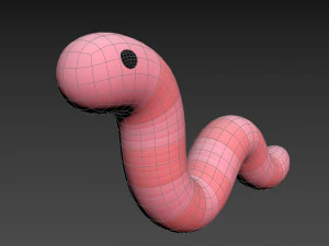 cartoon worm 3D Model