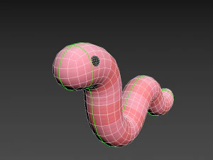 cartoon worm 3D Model