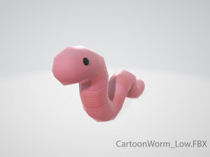 cartoon worm 3D Модель
