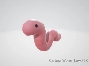 cartoon worm 3D Model