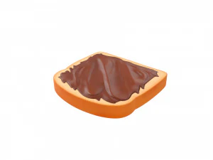 pain grill&eacute; au nutella Modèle 3D