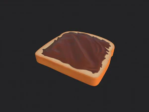 pain grill&eacute; au nutella Modèle 3D