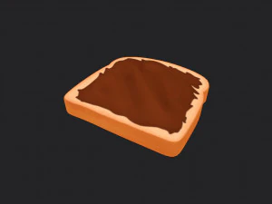 pain grill&eacute; au nutella Modèle 3D
