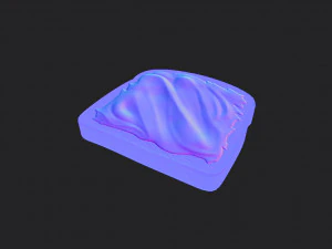 pain grill&eacute; au nutella Modèle 3D