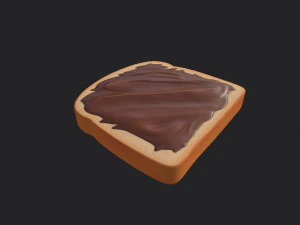 pain grill&eacute; au nutella Modèle 3D