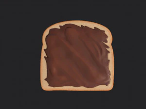 pain grill&eacute; au nutella Modèle 3D