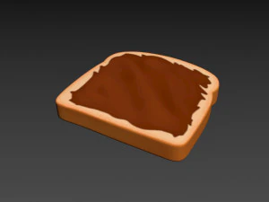 pain grill&eacute; au nutella Modèle 3D