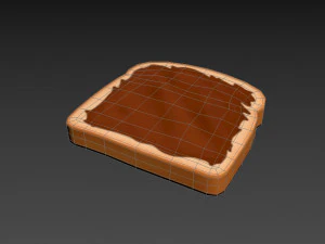 pain grill&eacute; au nutella Modèle 3D