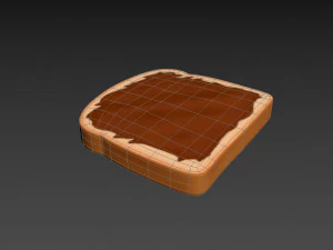 pain grill&eacute; au nutella Modèle 3D