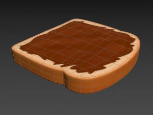 pain grill&eacute; au nutella Modèle 3D