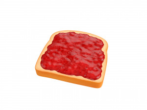 toast with jam 3Dモデル