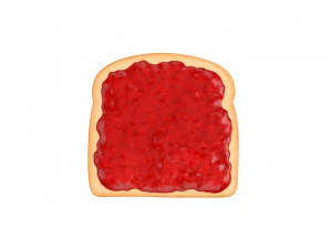 torrada com gel&eacute;ia Modelo 3D