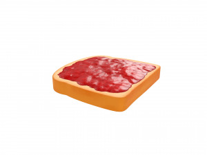 toast with jam 3D Model