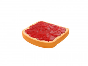 toast with jam 3D Model