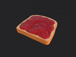 toast with jam 3D Model
