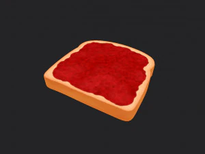 torrada com gel&eacute;ia Modelo 3D