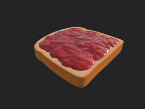 toast with jam 3D Model