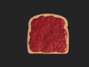 toast with jam 3D Model