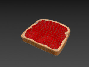 toast with jam 3D Model
