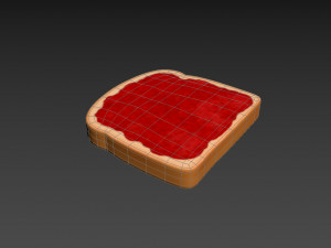 toast with jam 3D Model