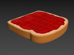 toast with jam 3D Model