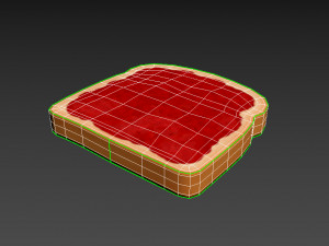 toast with jam 3D Model