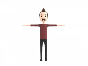 rysunkowyman031 mężczyzna Model 3D