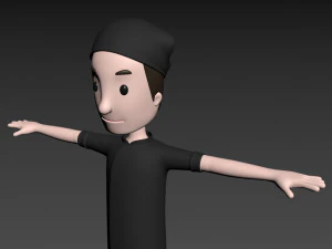 dessin anim&eacute;man033 chef Modèle 3D