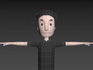 dessin anim&eacute;man033 chef Modèle 3D